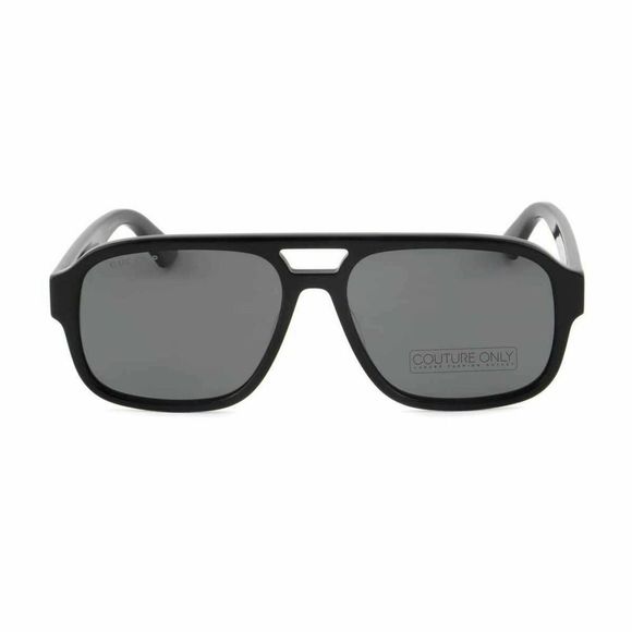 Gucci Other - New Gucci Men Square Aviator Sunglasses Black Acetate Gray Polarized Lens